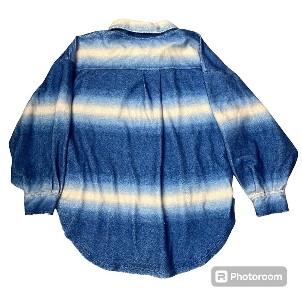 Free People Ruby Jacket Shacket Soft Blue Sz L Ov… - image 2